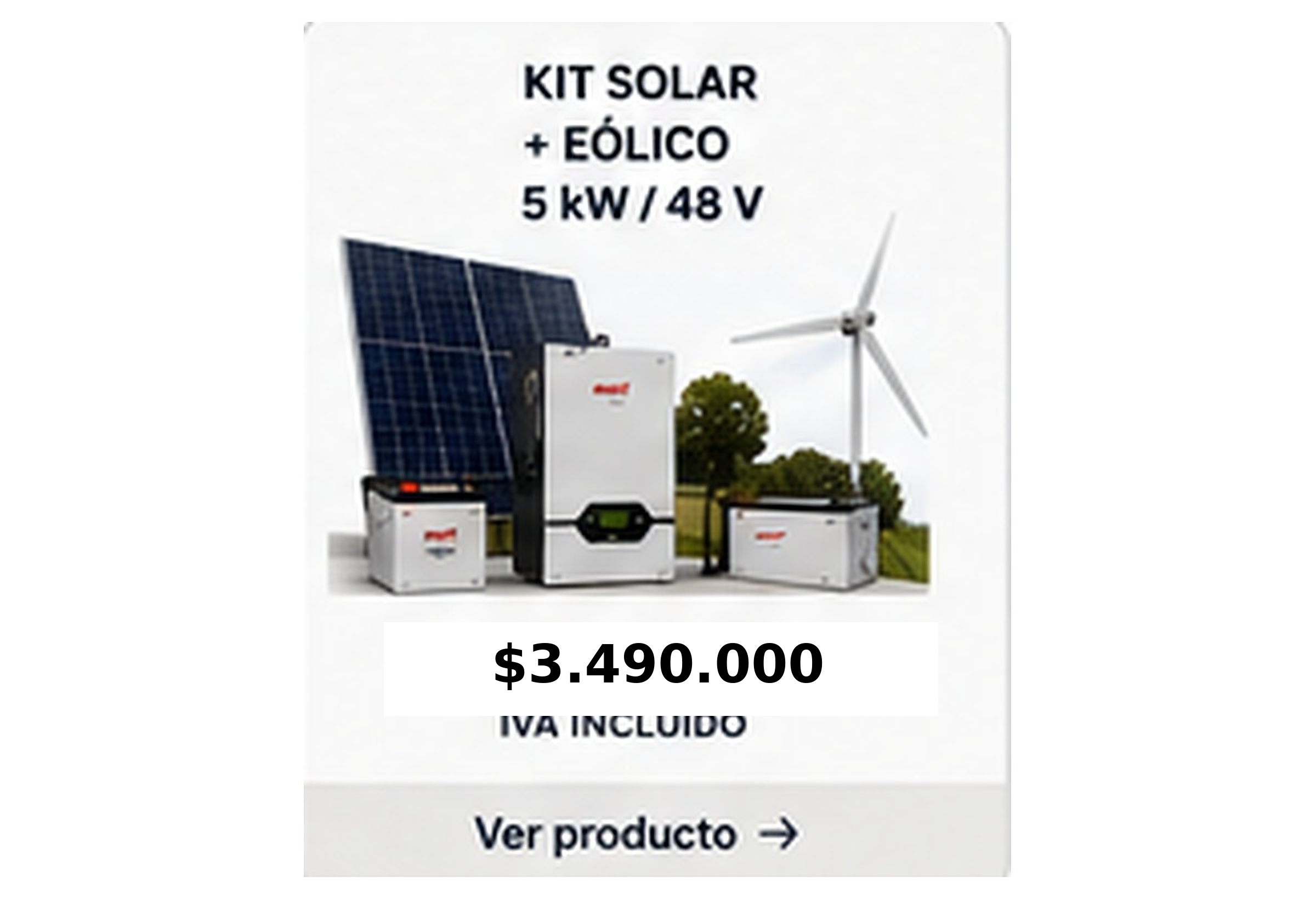 Kit Solar + Eólico 5 kW / 48 V